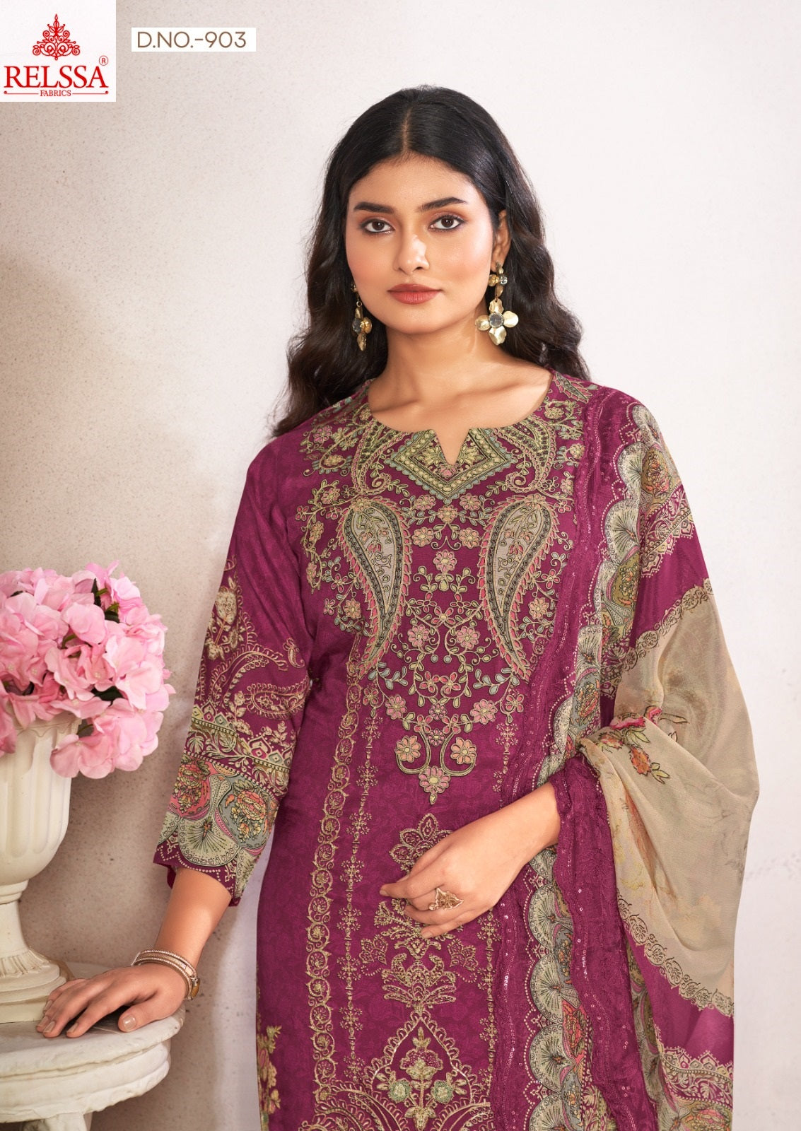Shimpy 9 Relssa Fabrics Maslin Karachi Salwar Suits Supplier India