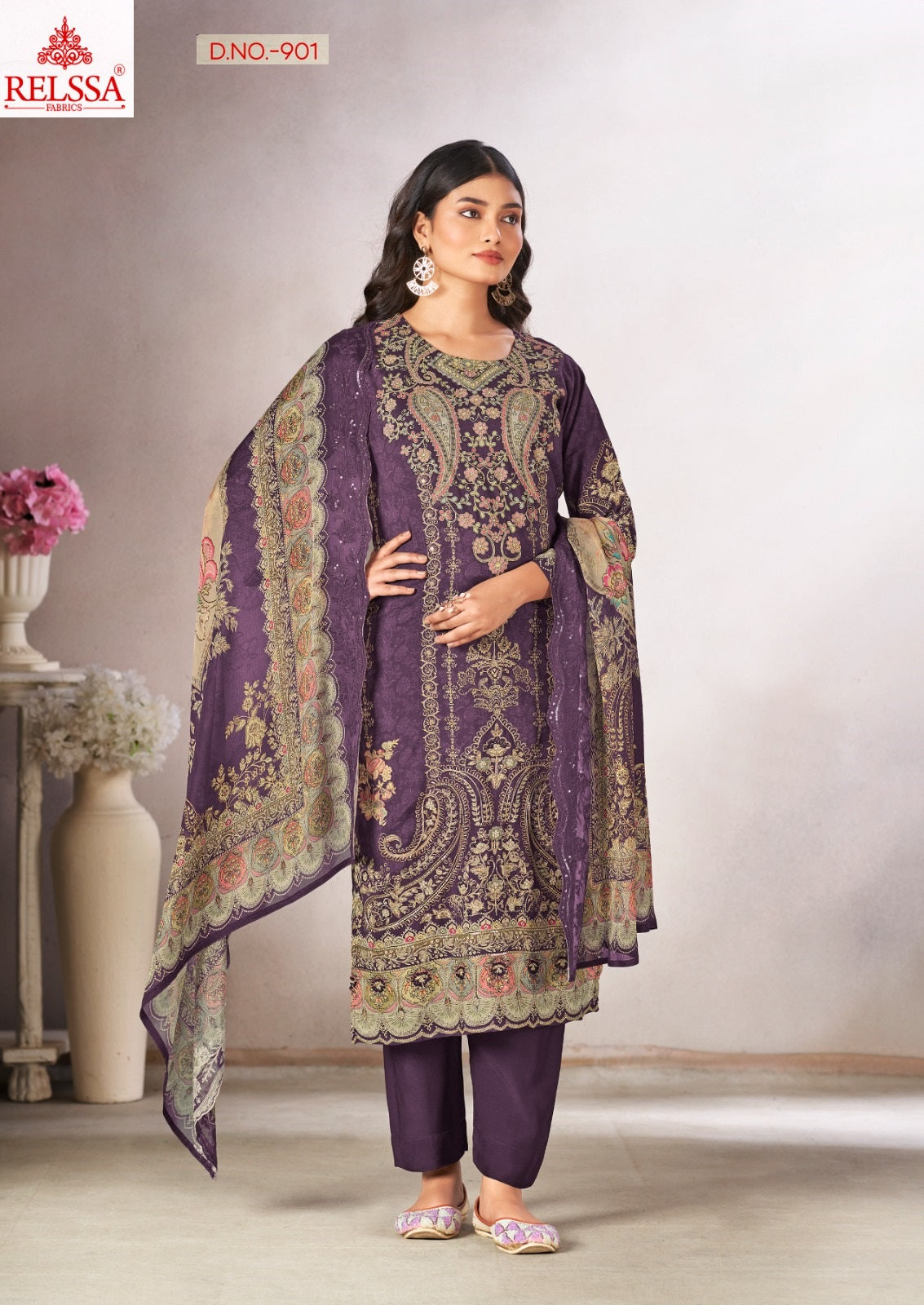 Shimpy 9 Relssa Fabrics Maslin Karachi Salwar Suits Supplier India