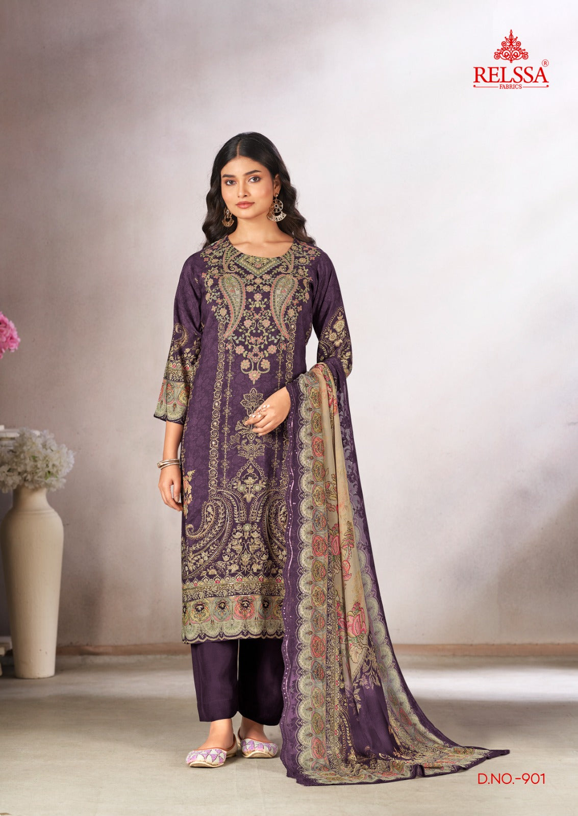 Shimpy 9 Relssa Fabrics Maslin Karachi Salwar Suits Supplier India