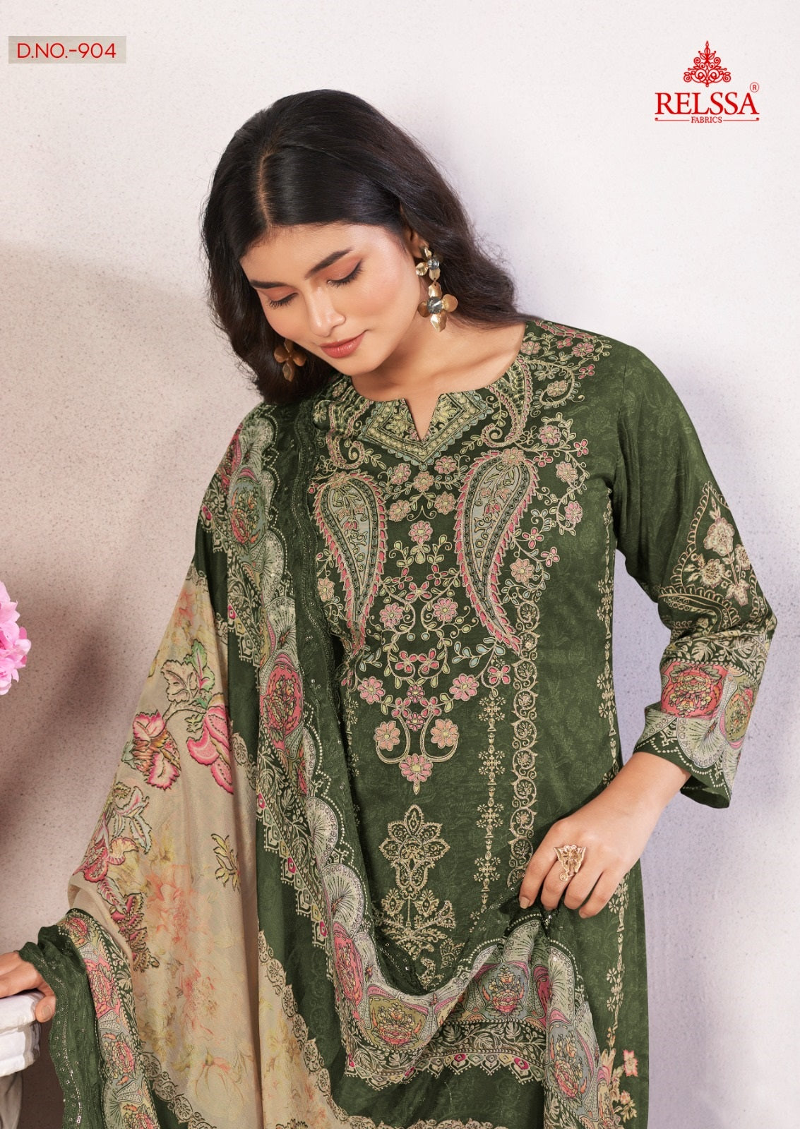 Shimpy 9 Relssa Fabrics Maslin Karachi Salwar Suits Supplier India