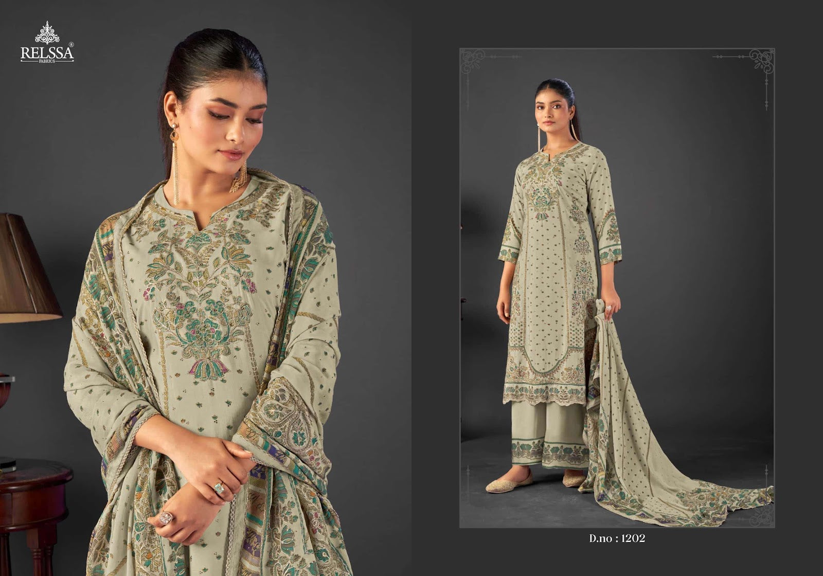 Shimpy Vol 12 Relssa Fabrics Pure Pant Style Suits Wholesaler Ahmedabad