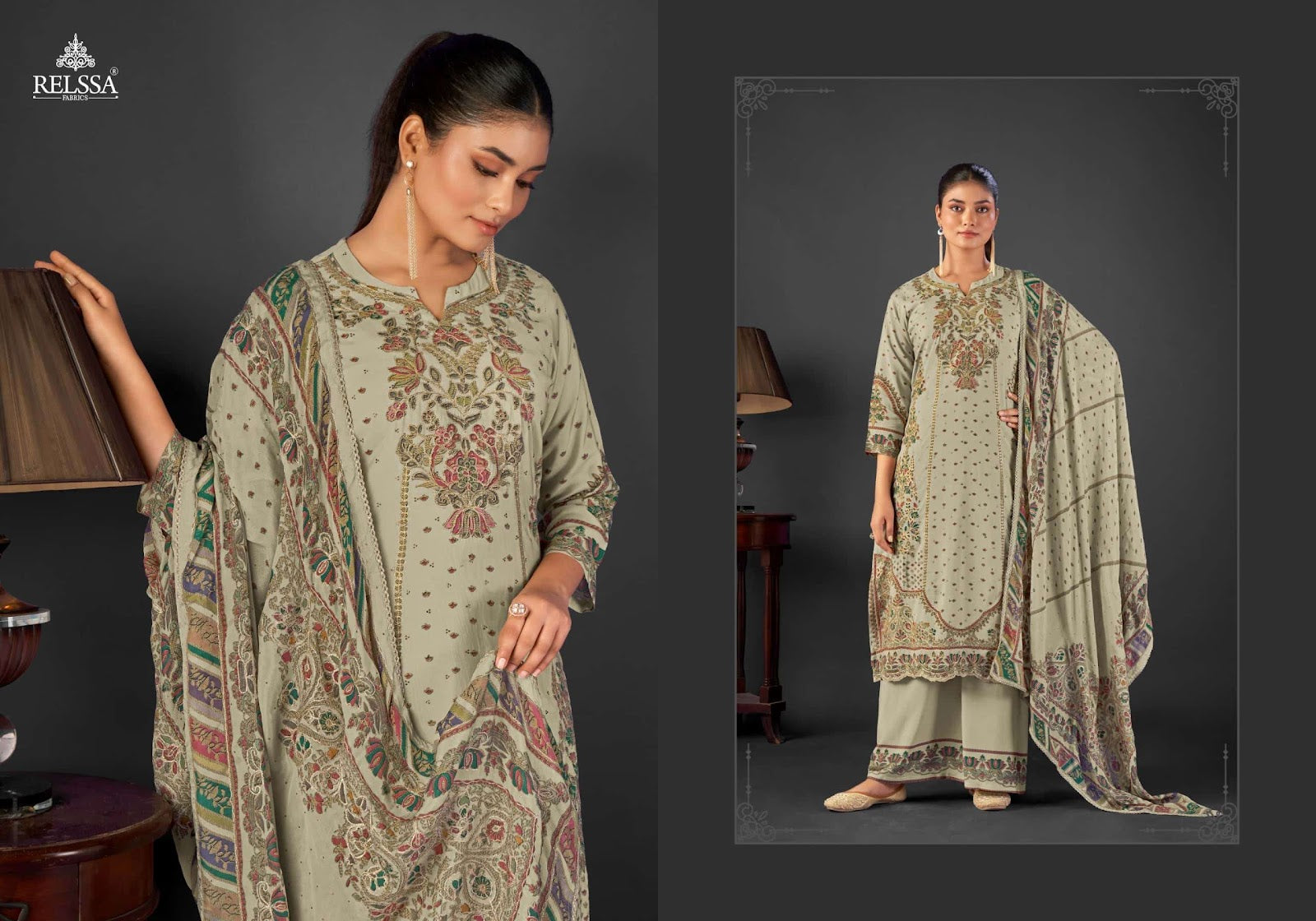 Shimpy Vol 12 Relssa Fabrics Pure Pant Style Suits Wholesaler Ahmedabad