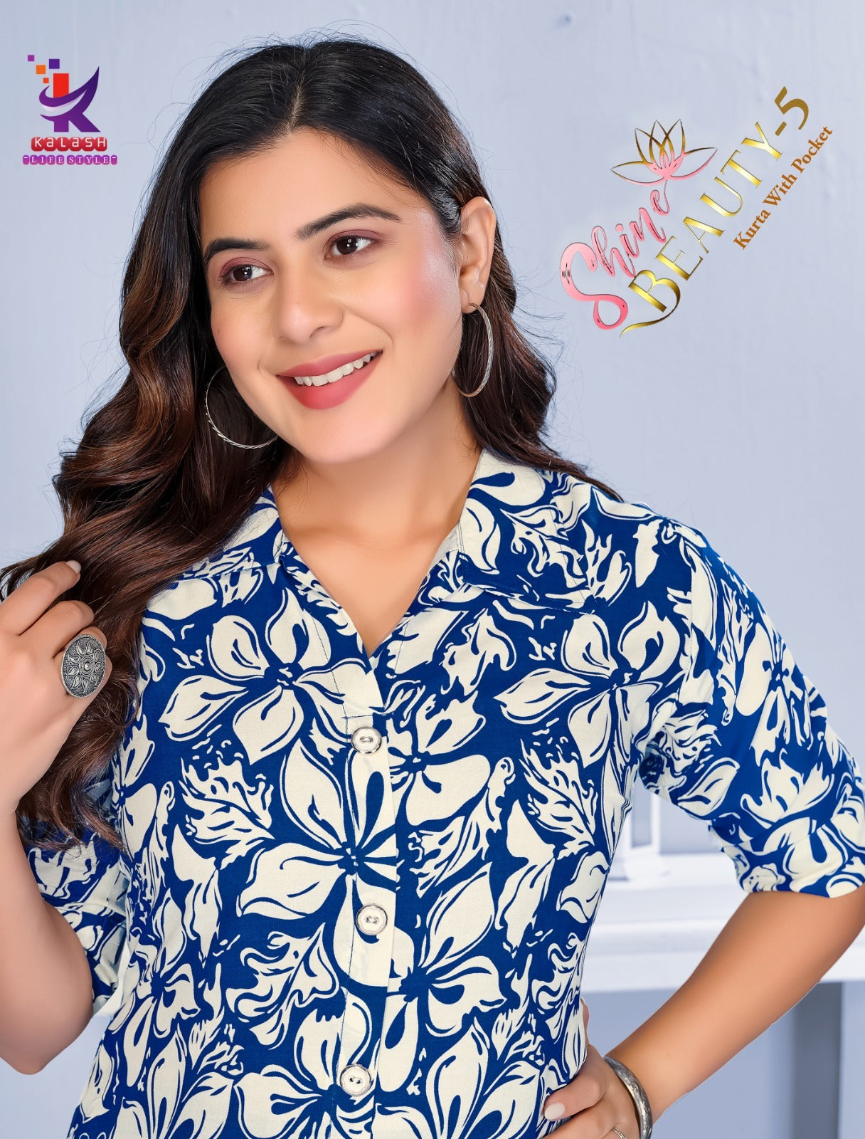 Shine Beauty 5 Mlm Kalash Lifestyle Rayon 17Kg Kurti Plazzo Set Exporter India
