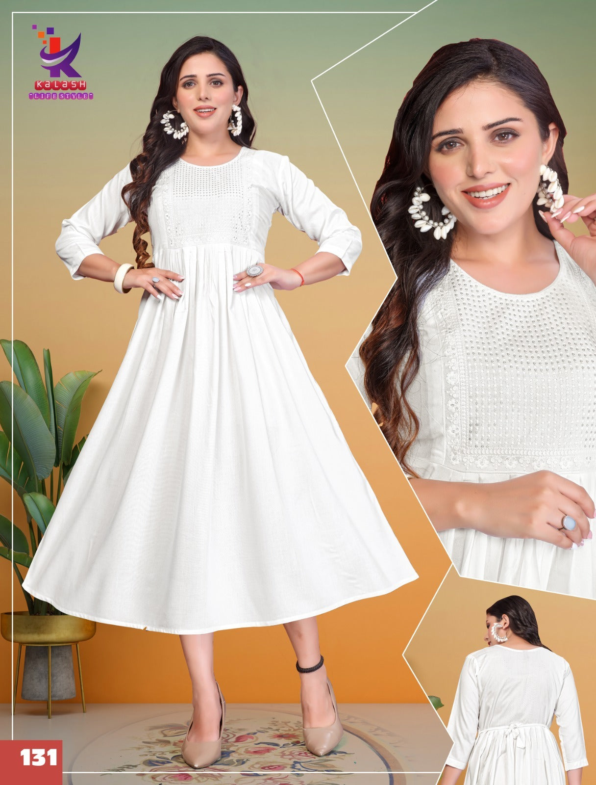 Shine Bright 8 Mlm Kalash Lifestyle Rayon 14Kg Anarkali Kurtis Wholesaler Ahmedabad