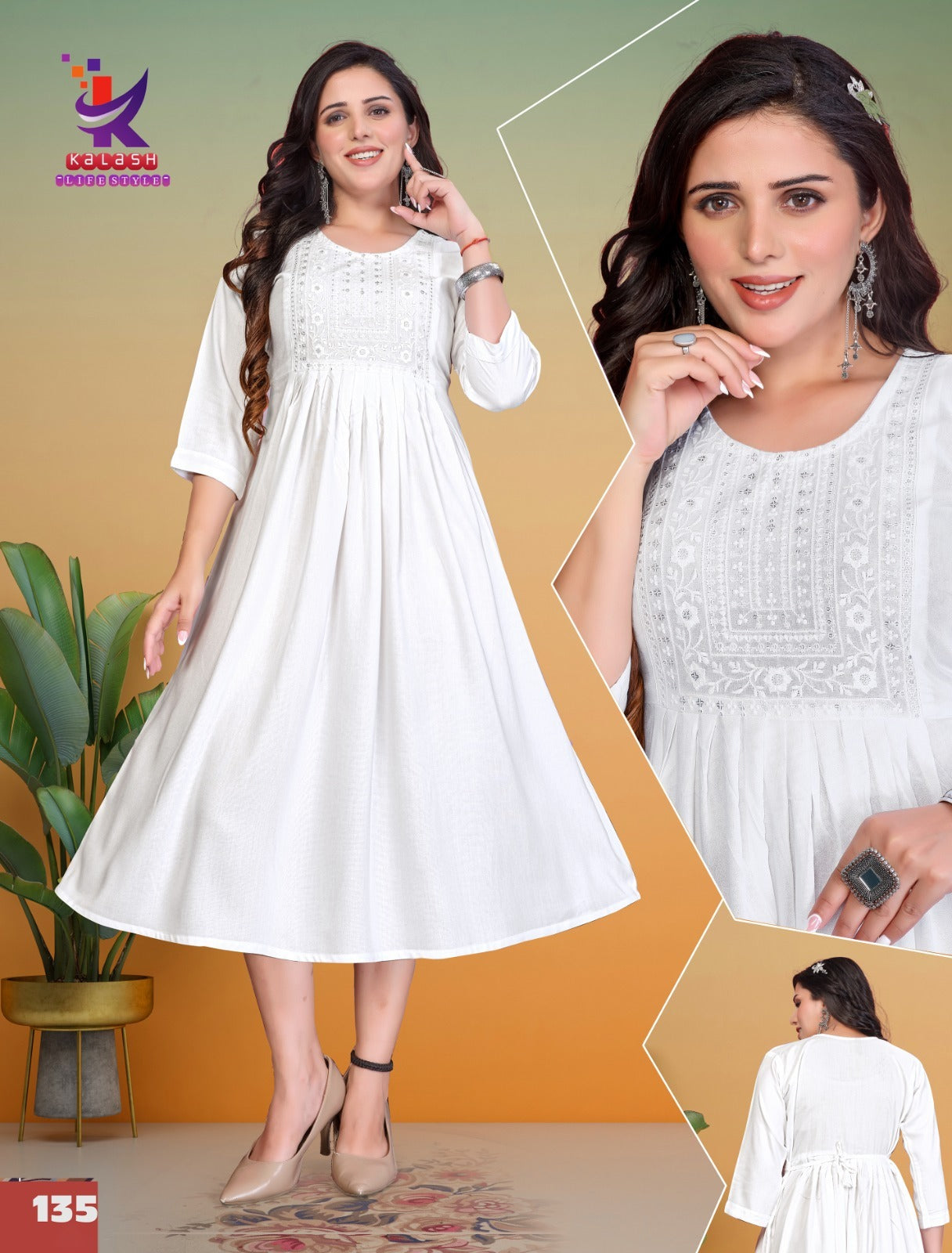 Shine Bright 8 Mlm Kalash Lifestyle Rayon 14Kg Anarkali Kurtis Wholesaler Ahmedabad