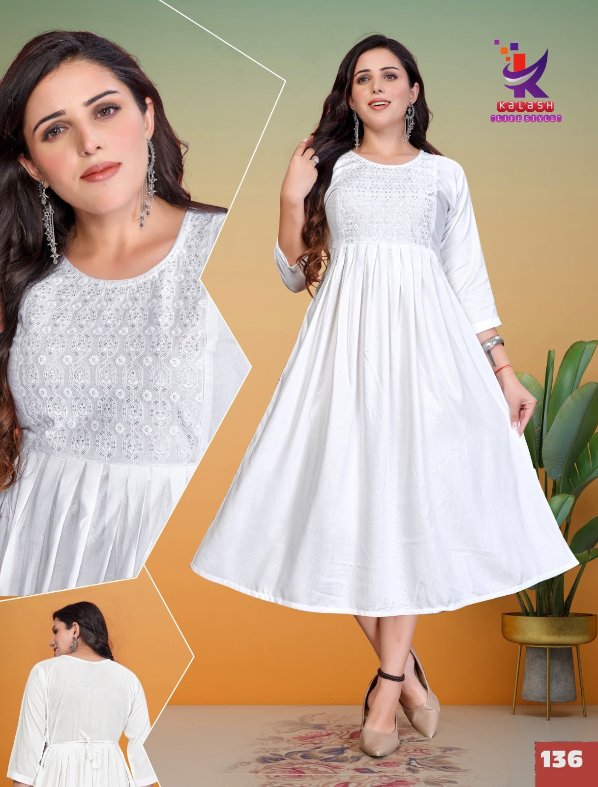 Shine Bright 8 Mlm Kalash Lifestyle Rayon 14Kg Anarkali Kurtis Wholesaler Ahmedabad