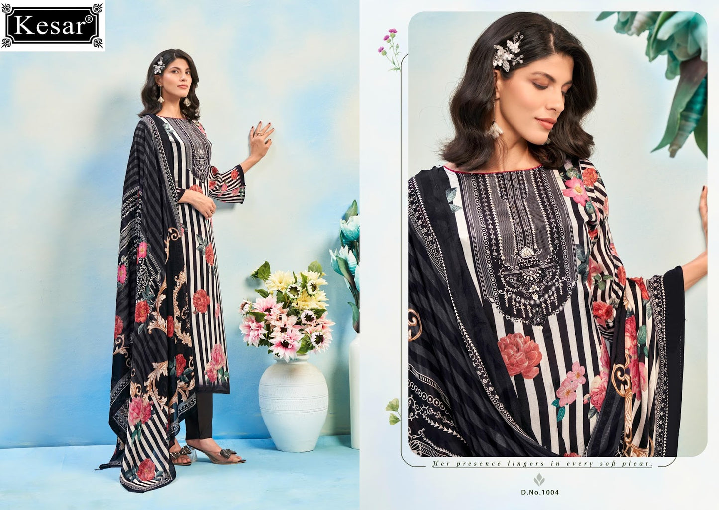 Shiny Bloom Kesar Pure Viscose Pant Style Suits Supplier Gujarat