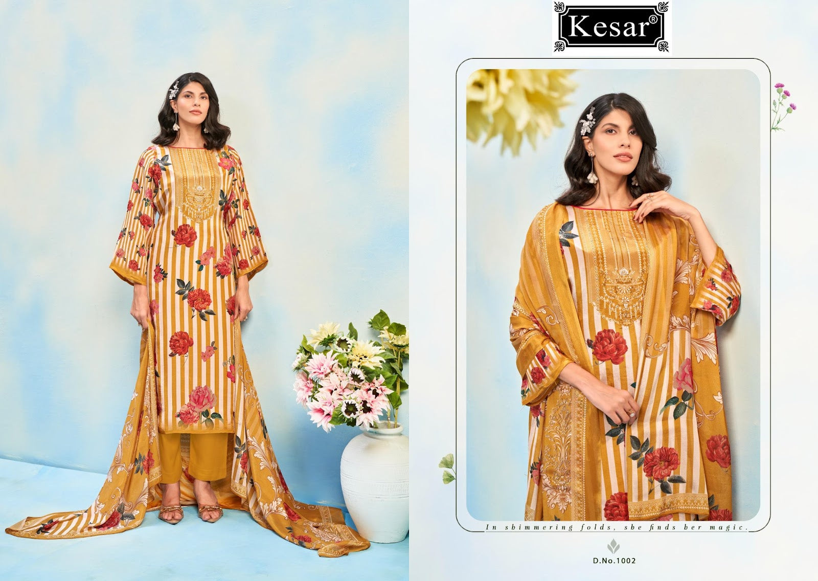 Shiny Bloom Kesar Pure Viscose Pant Style Suits Supplier Gujarat