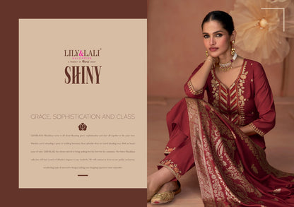 Shiny Lily Lali Viscose Silk Readymade Pant Style Suits Wholesaler India