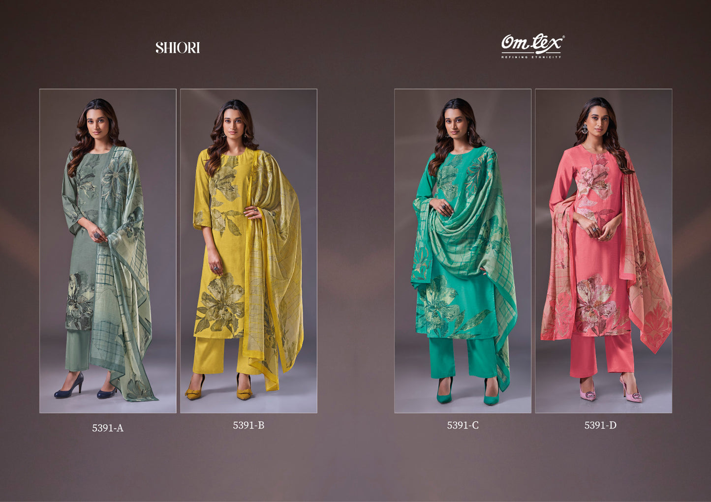 Shiori Omtex Muslin Plazzo Style Suits Wholesale