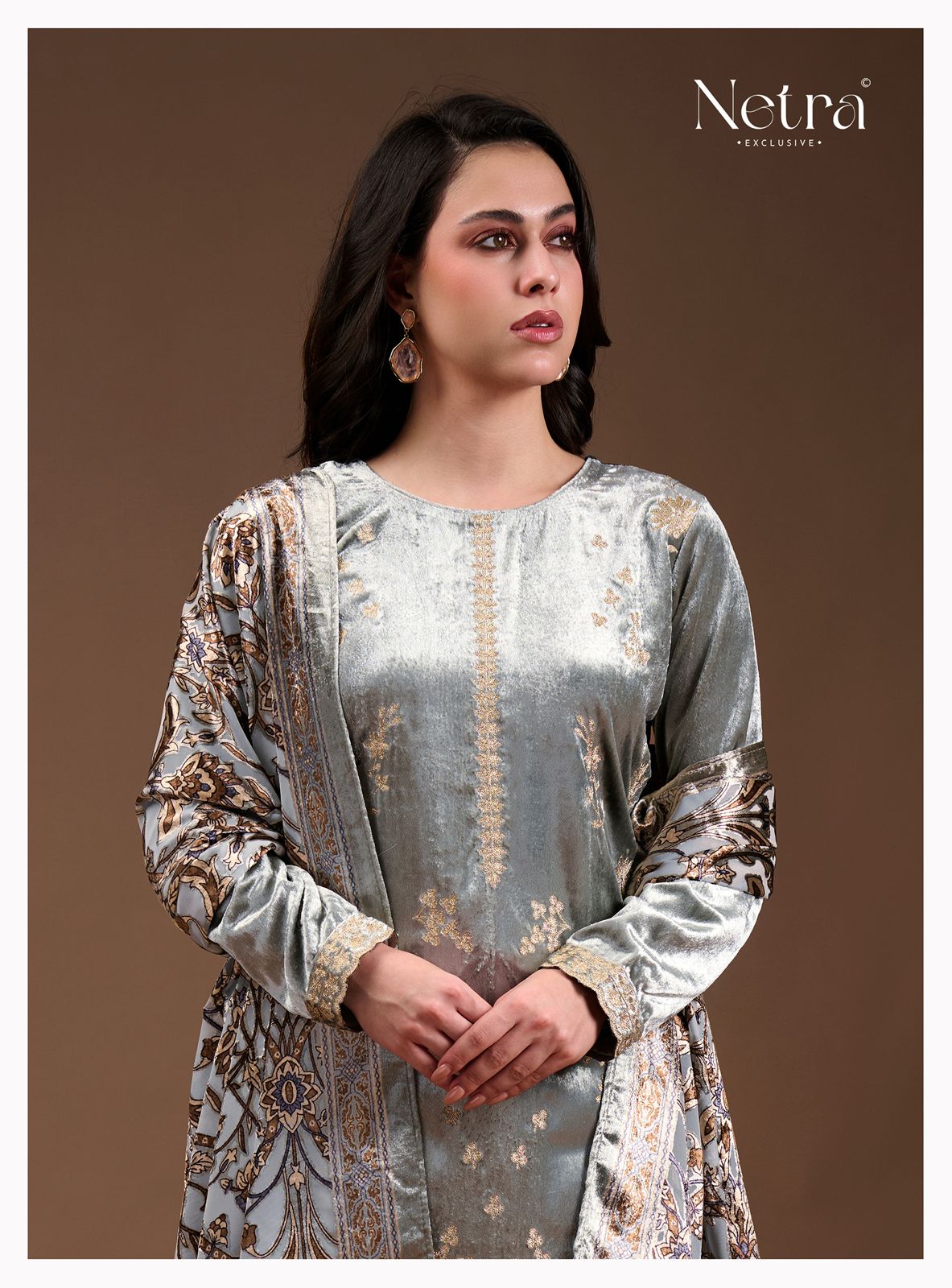 Shiraz Netra Pure Velvet Suits Wholesaler India