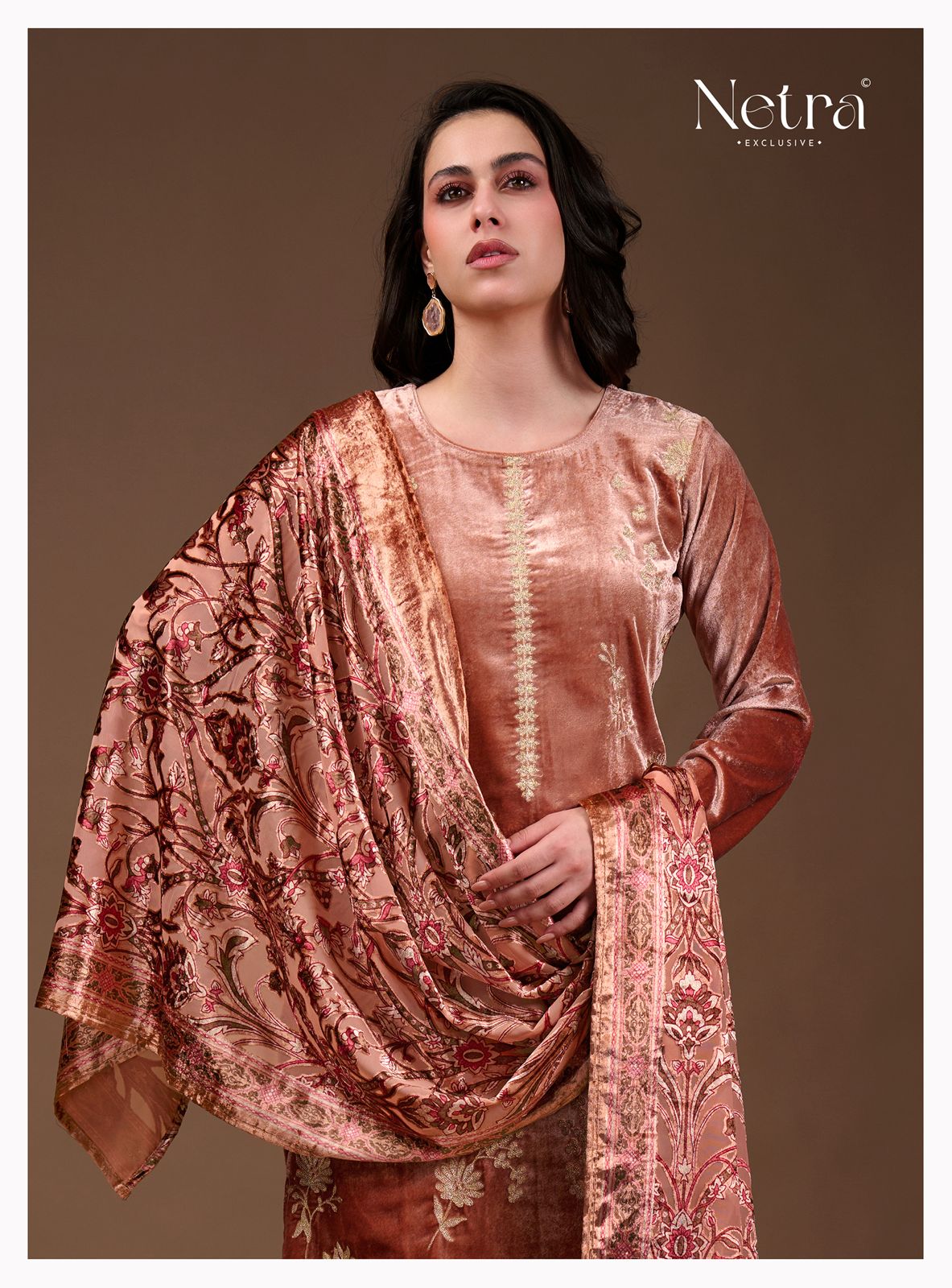 Shiraz Netra Pure Velvet Suits Wholesaler India