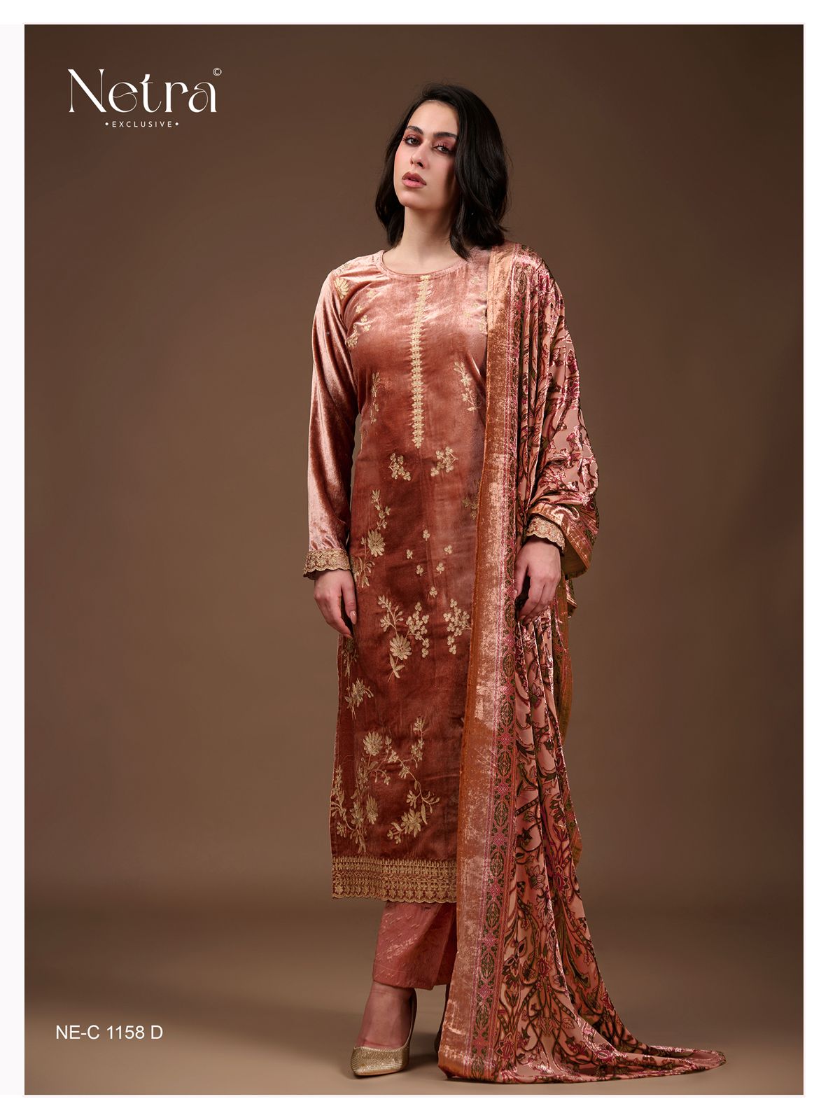 Shiraz Netra Pure Velvet Suits Wholesaler India