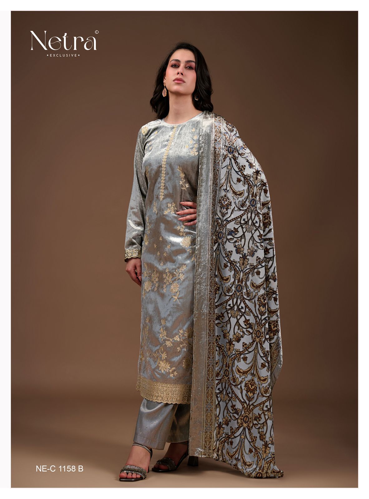 Shiraz Netra Pure Velvet Suits Wholesaler India