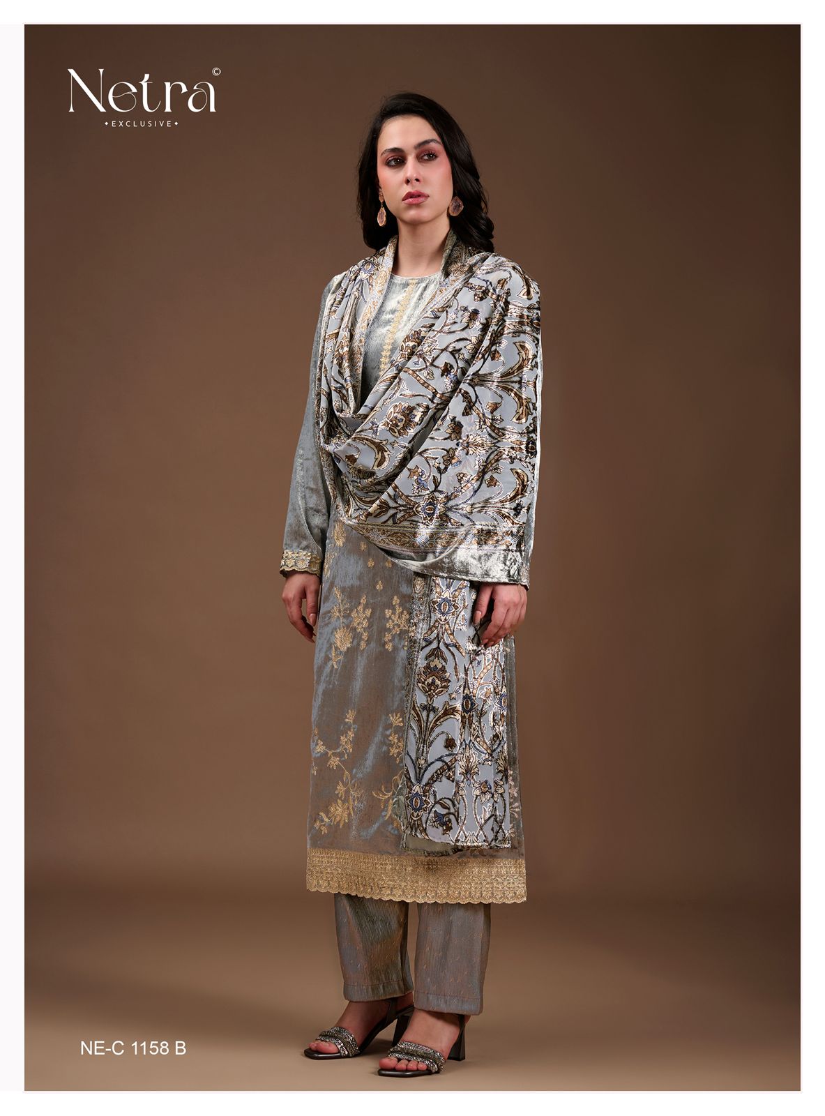 Shiraz Netra Pure Velvet Suits Wholesaler India