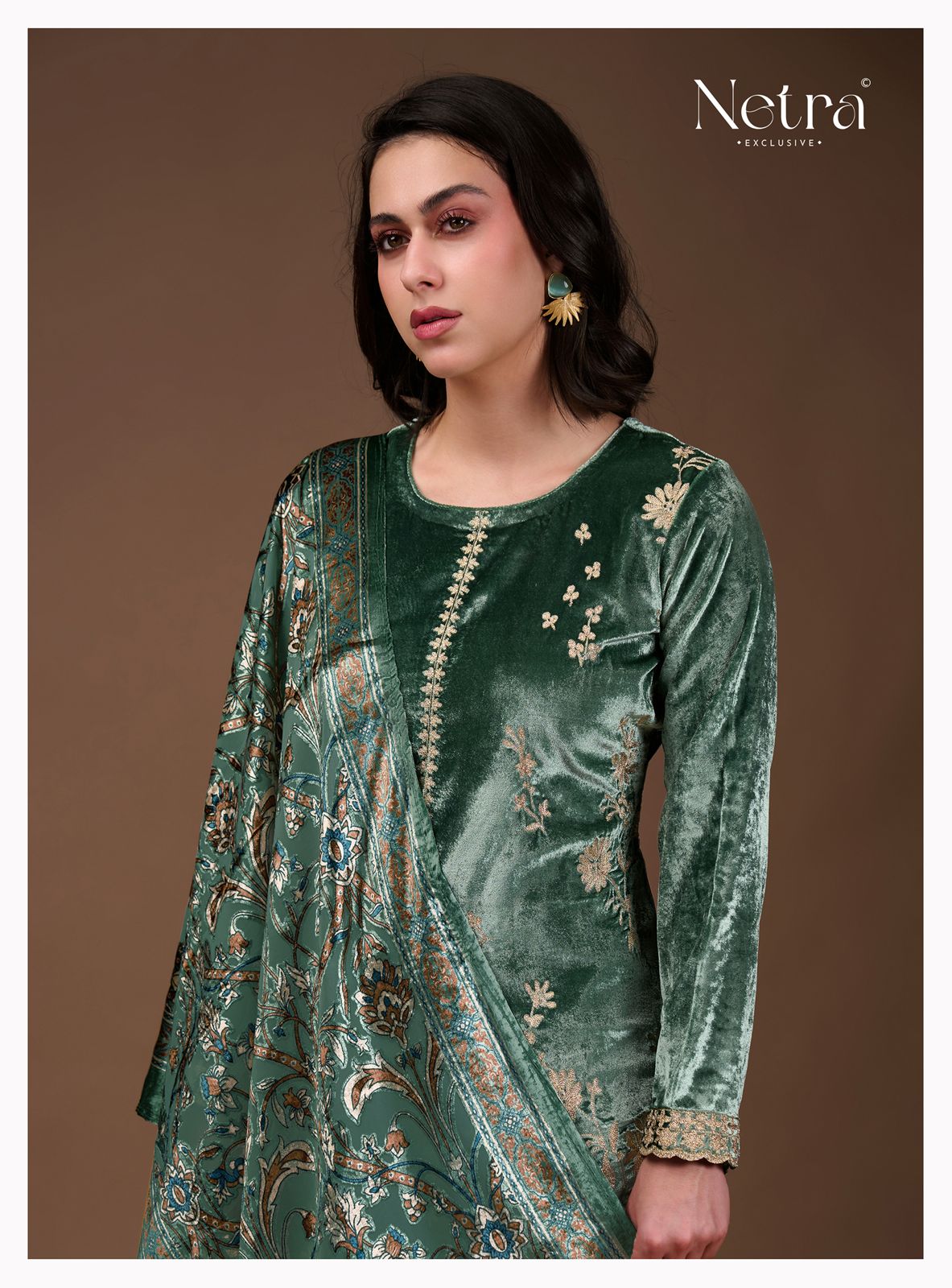 Shiraz Netra Pure Velvet Suits Wholesaler India