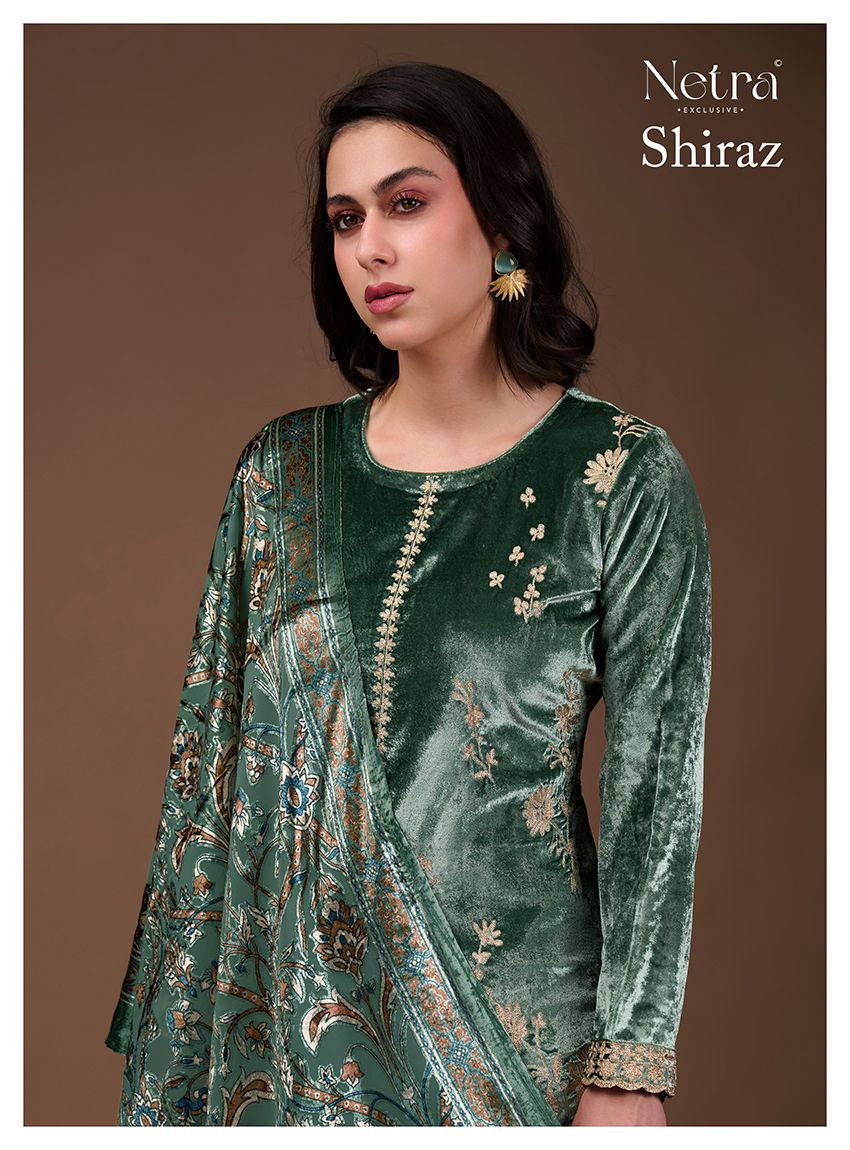 Shiraz Netra Pure Velvet Suits Wholesaler India