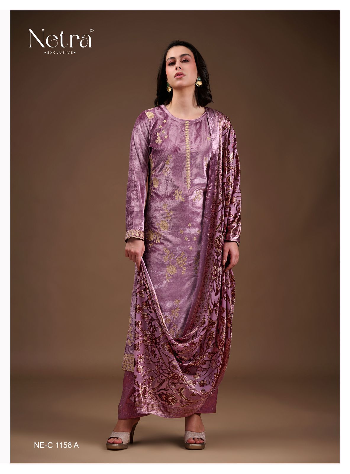 Shiraz Netra Pure Velvet Suits Wholesaler India