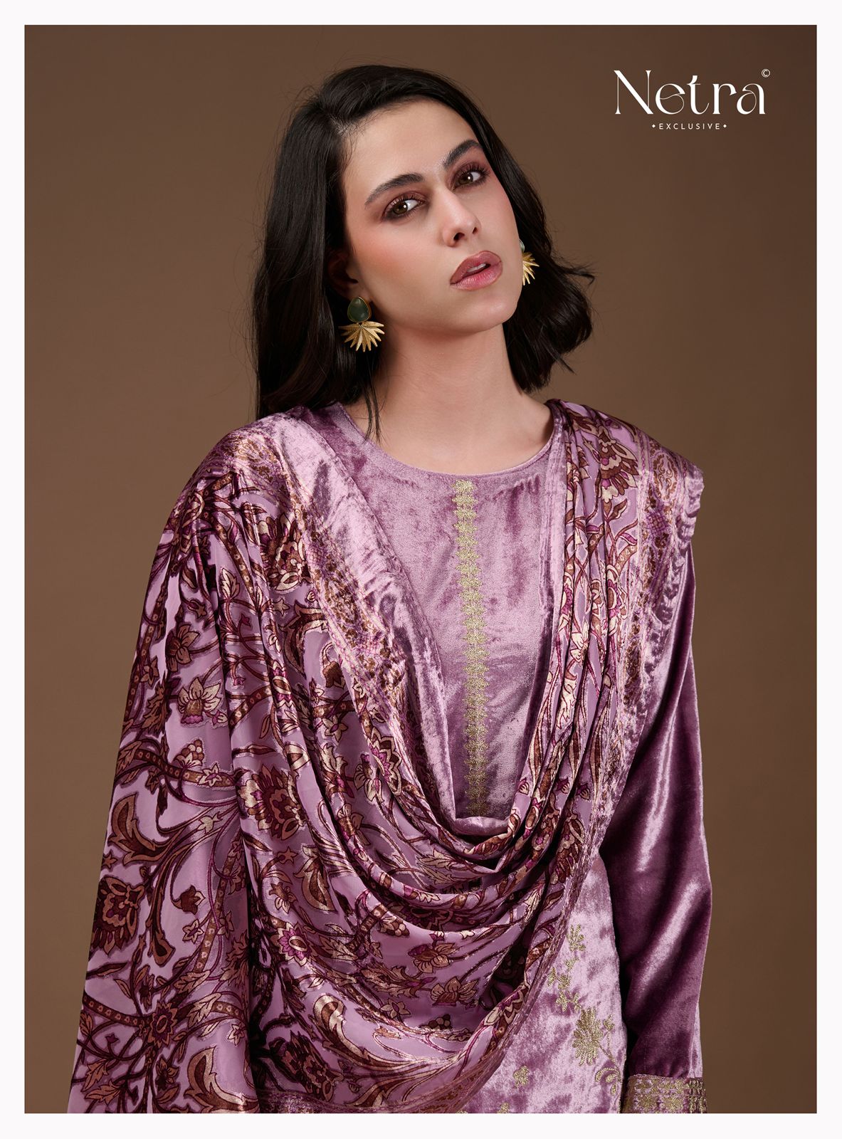 Shiraz Netra Pure Velvet Suits Wholesaler India