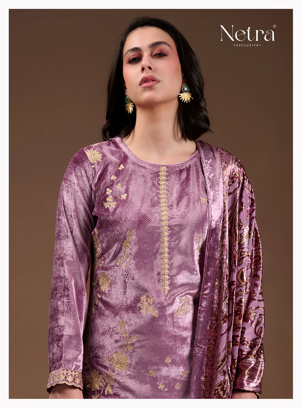 Shiraz Netra Pure Velvet Suits Wholesaler India