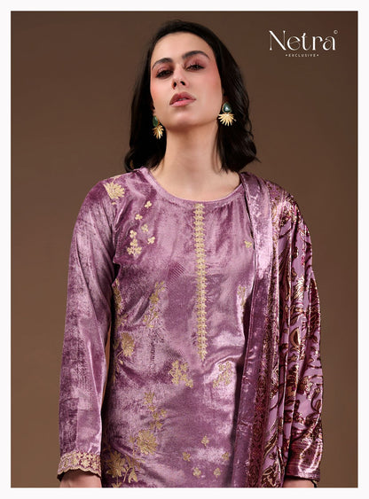 Shiraz Netra Pure Velvet Suits Wholesaler India
