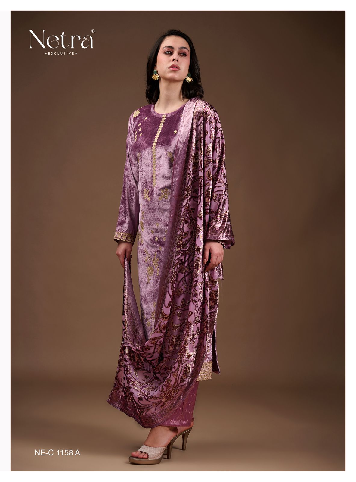 Shiraz Netra Pure Velvet Suits Wholesaler India