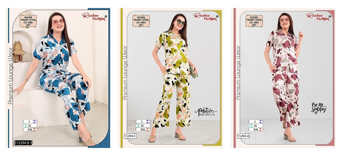 Shirt Style 1007 Ruchee Fashion Rayon Co Ord Set Wholesale Price