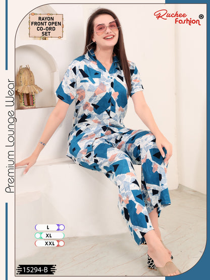 Shirt Style 1007 Ruchee Fashion Rayon Co Ord Set Wholesale Price