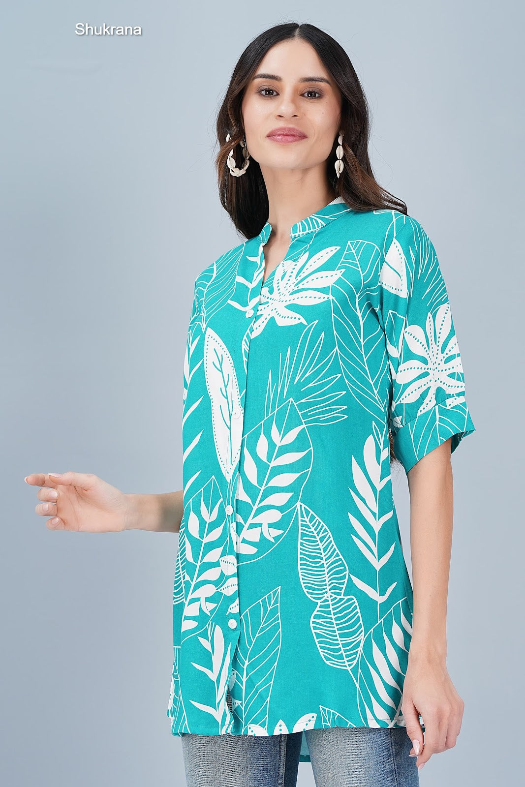 Shirt Style Shukrana Rayon Designer Long Top Exporter Ahmedabad