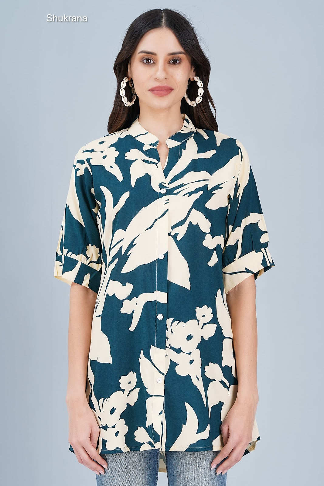 Shirt Style Shukrana Rayon Designer Long Top Exporter Ahmedabad