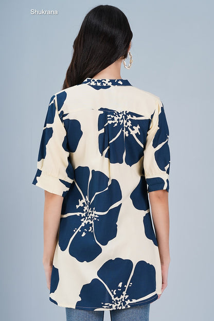 Shirt Style Shukrana Rayon Designer Long Top Exporter Ahmedabad