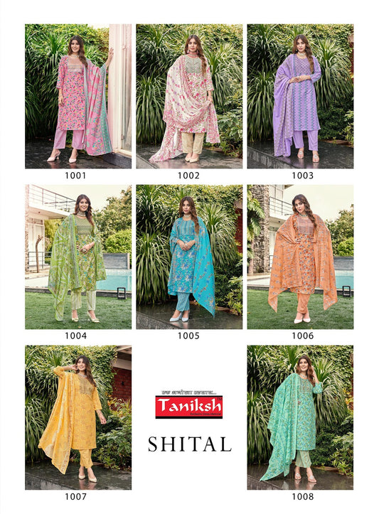 Shital Taniksh Cotton Cambric Readymade Pant Style Suits Exporter Gujarat