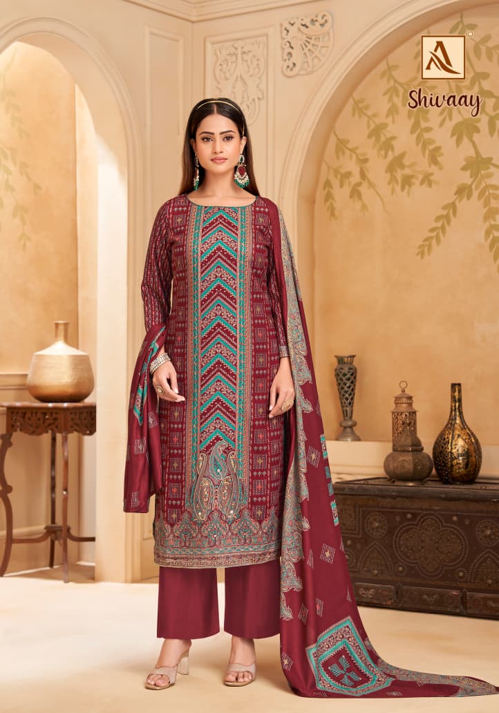 Shivaay Alok Viscose Karachi Pashmina Salwar Suits Wholesale Price