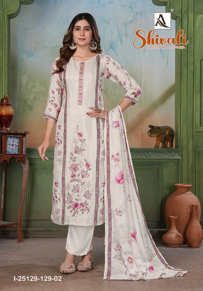 Shivali Alok Viscose Muslin Karachi Salwar Suits Wholesaler India