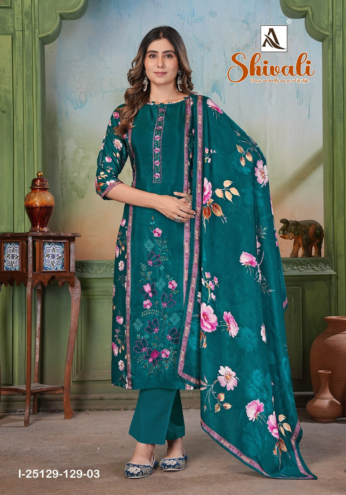 Shivali Alok Viscose Muslin Karachi Salwar Suits Wholesaler India