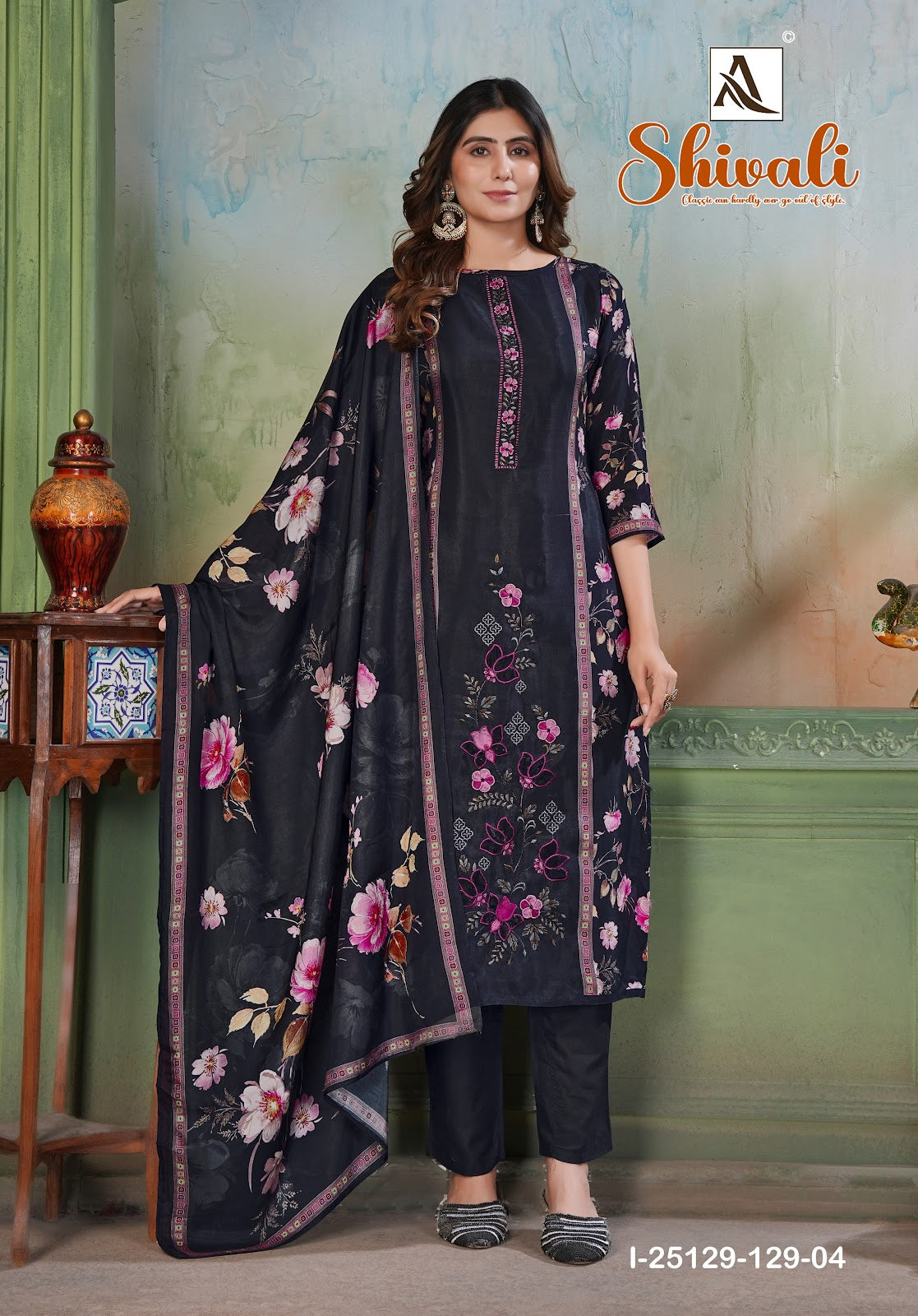 Shivali Alok Viscose Muslin Karachi Salwar Suits Wholesaler India