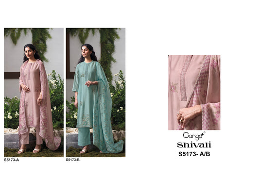 Shivali S5173 Ganga Bemberg Silk Pant Style Suits Supplier Gujarat
