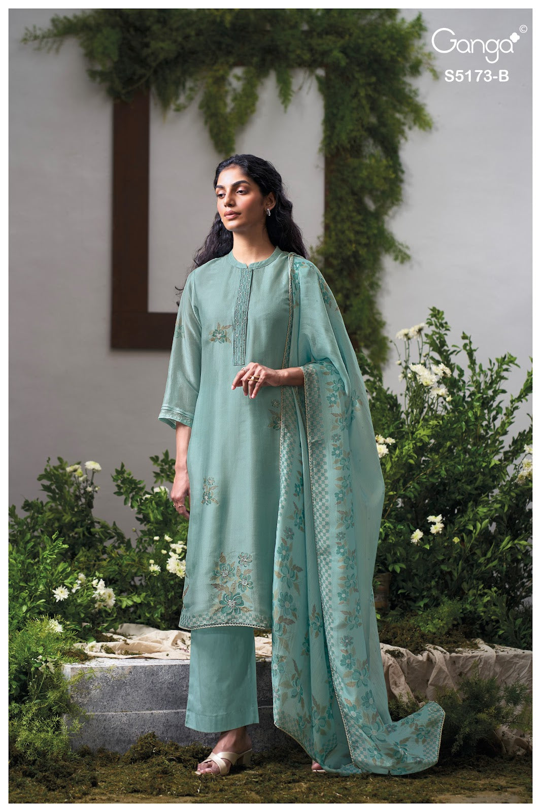Shivali S5173 Ganga Bemberg Silk Pant Style Suits Supplier Gujarat