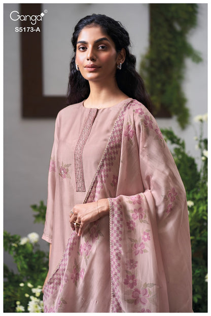 Shivali S5173 Ganga Bemberg Silk Pant Style Suits Supplier Gujarat