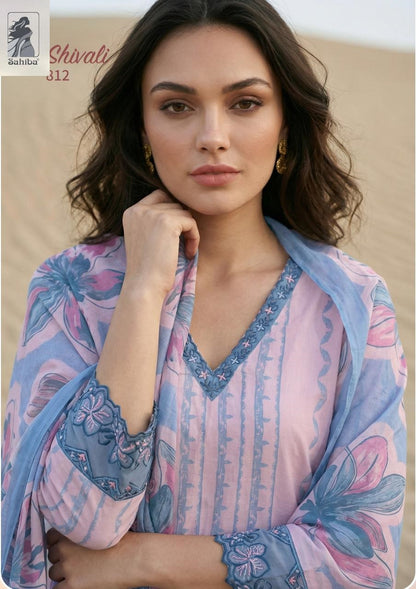 Shivali Sahiba Cotton Lawn Pant Style Suits Wholesaler