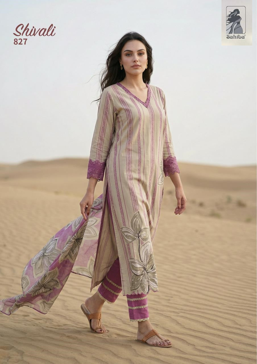 Shivali Sahiba Cotton Lawn Pant Style Suits Wholesaler