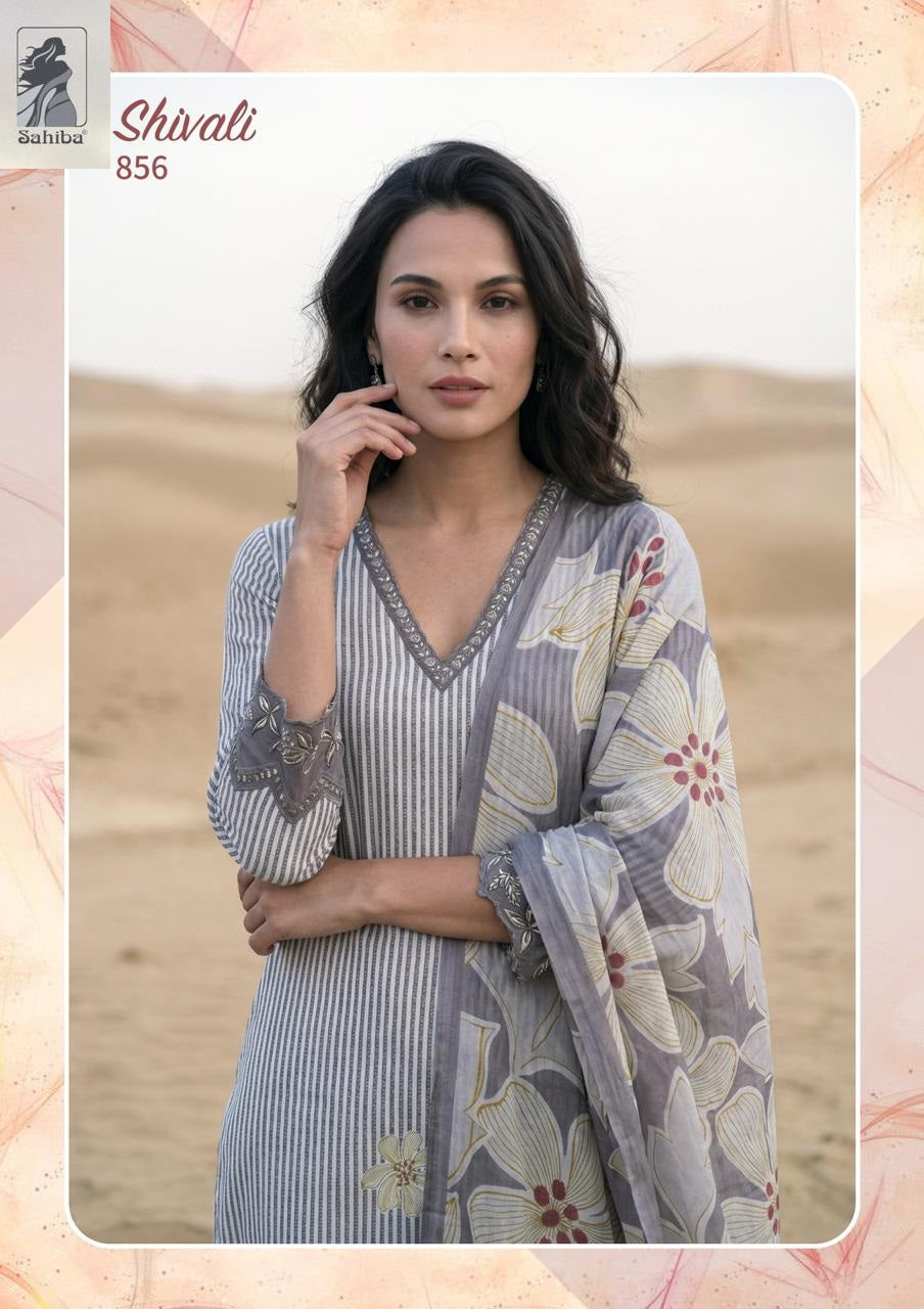 Shivali Sahiba Cotton Lawn Pant Style Suits Wholesaler