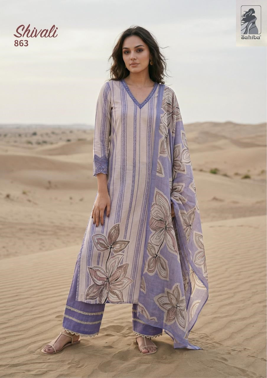 Shivali Sahiba Cotton Lawn Pant Style Suits Wholesaler