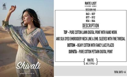 Shivali Sahiba Cotton Lawn Pant Style Suits Wholesaler