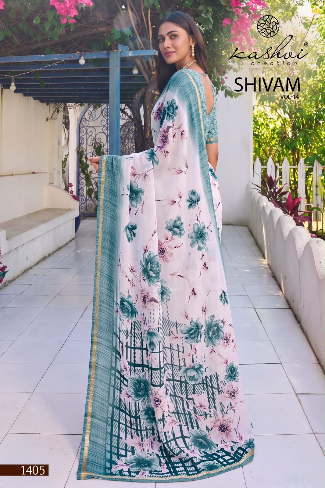 Shivam Vol 14 Kashvi Creation Dull Moss Sarees Supplier Ahmedabad