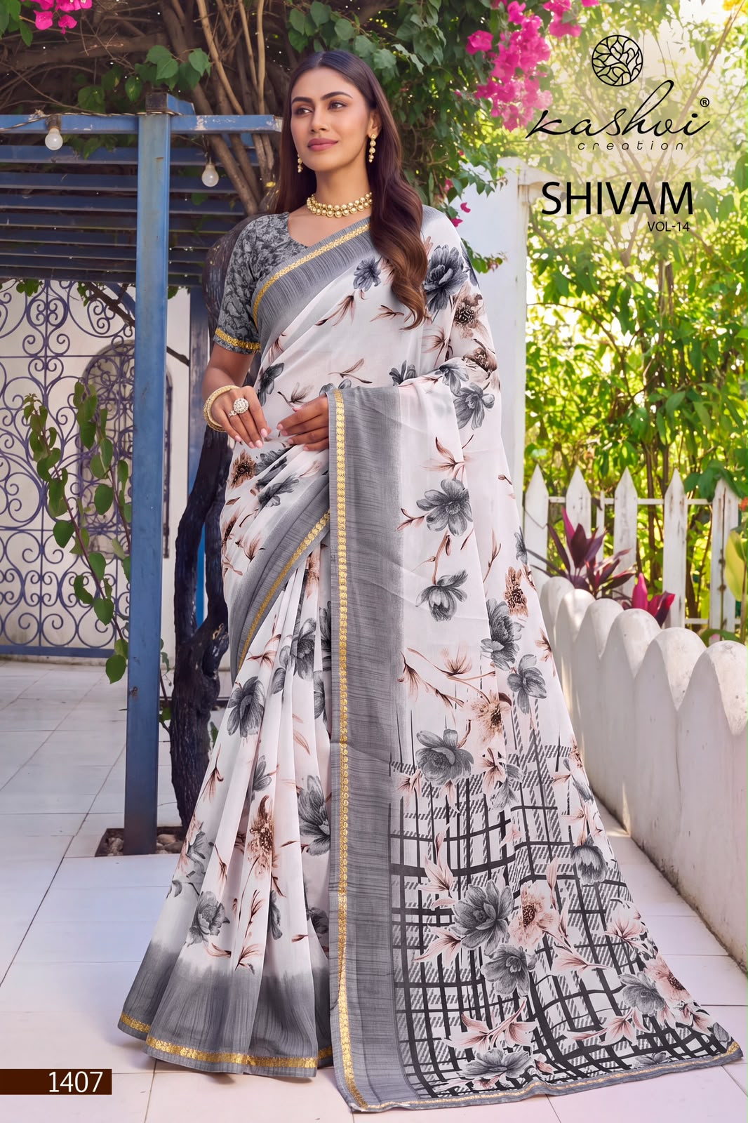 Shivam Vol 14 Kashvi Creation Dull Moss Sarees Supplier Ahmedabad