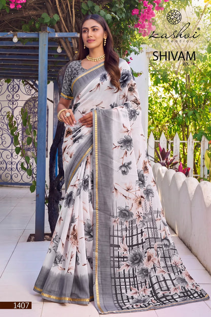 Shivam Vol 14 Kashvi Creation Dull Moss Sarees Supplier Ahmedabad