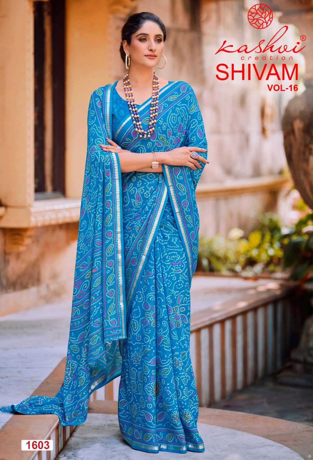 Shivam Vol 16 Kashvi Creation Dull Moss Sarees Wholesale Price