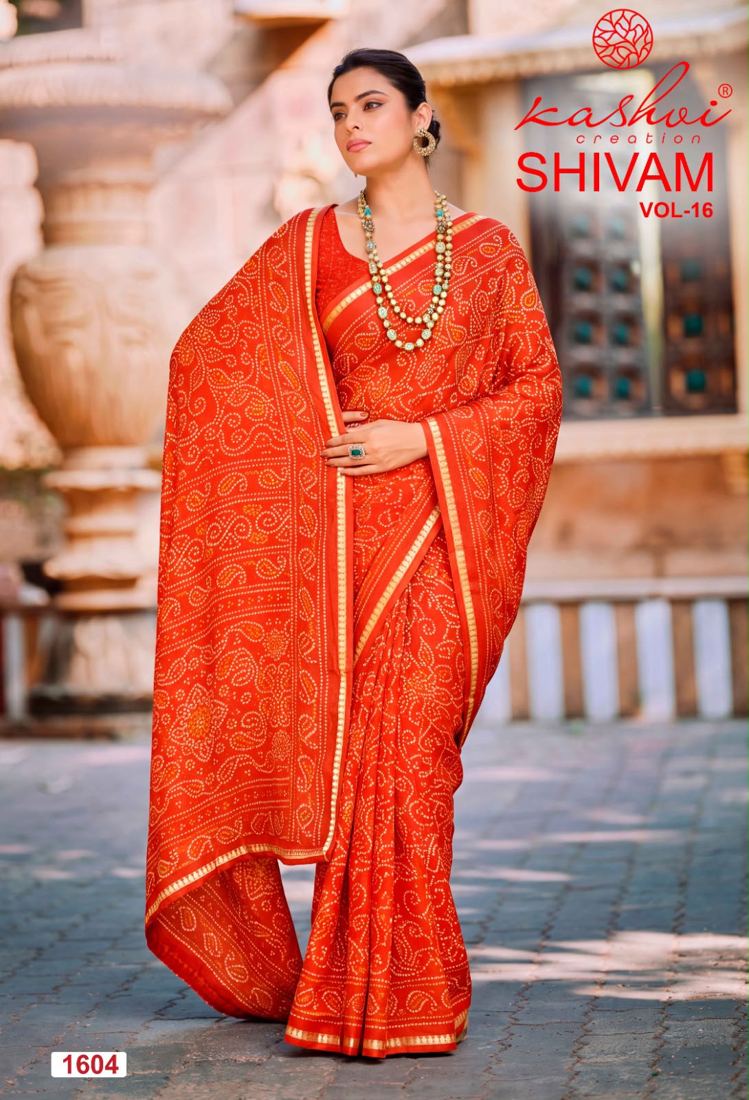 Shivam Vol 16 Kashvi Creation Dull Moss Sarees Wholesale Price