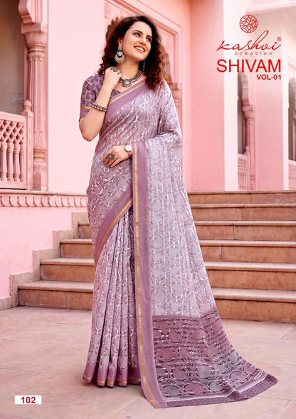 Shivam Vol 1 Kashvi Creation Dull Moss Sarees Wholesaler